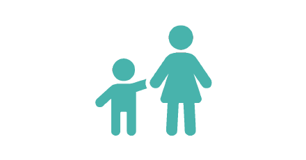 illustration of boy and mom holding hands