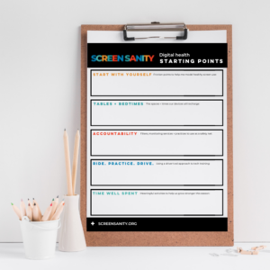 Starting Points worksheet on clipboard with pencils next to it
