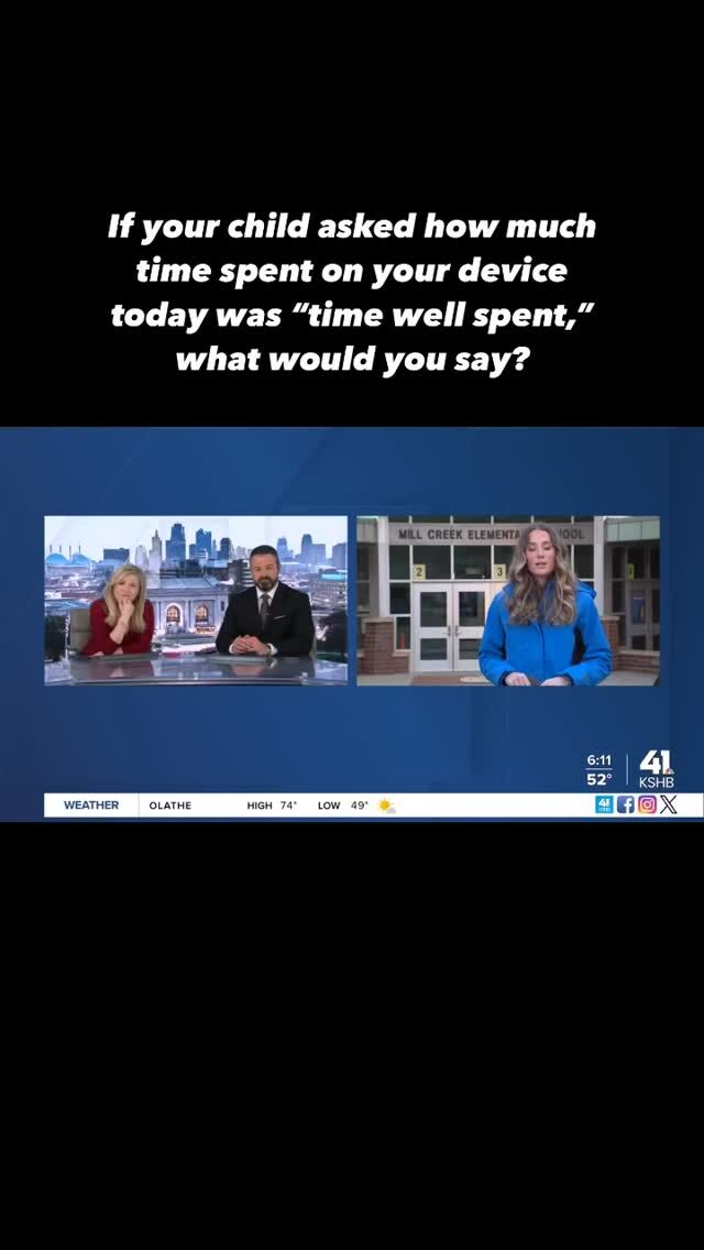 📱Our kids our watching - not just what we say, but what we do with our devices. 

In a recent segment with @kshb41, @oliviaacreenews reminds us of one of our core Screen Sanity principles: time well spent.

Digital health isn’t just about enforcing boundaries - it’s about modeling intentional tech use. 

If your child asked whether your screen time today was time well spent, how would you answer? Is that a question you’d even want to answer? 

The goal isn’t zero screen time. 
It’s time well spent, on and off our devices. 

📌 Want to bring a conversation like this to your community? Check out our Parent Night Kit at the link in bio.